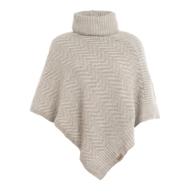 Amber Gebreide Poncho Iced Clay/Beige