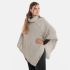 Amber Gebreide Poncho Iced ClayBeige