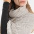 Amber Knitted Poncho Iced ClayBeige