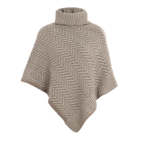 Amber Knitted Poncho Marron/Iced Clay