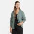 Becky Kort Gebreid Vest Stone Green - 3638