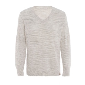 Ilse Strickpullover V-Ausschnitt Beige - 40/42