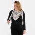 Leaf Triangle Scarf Bright GreyLight Grey