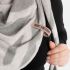 Leaf Triangle Scarf Bright GreyLight Grey